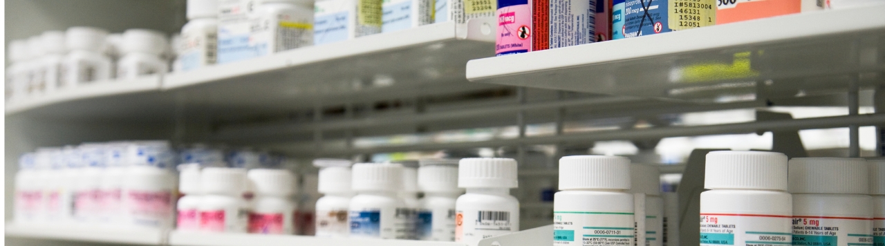 Image of prescriptions on pharmacy shelves for Arkansas Pharmacy Lawsuit page